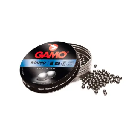 Gamo Round 4.5mm 250 Lead Balls - Official Detail Gamo Round 4.5 mm 250-count tin with spherical lead balls