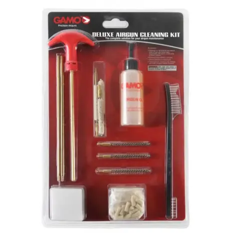 Gamo Gun Cleaning Kit - Deluxe Airgun Cleaning Kit in red and black blister packaging Gamo Gun Cleaning Kit - Deluxe Airgun Cleaning Kit in red and black blister packaging