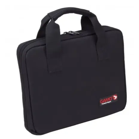 Gamo Compact Pistol Cover - closed black pistol case with carrying handles and Gamo logo Gamo Compact Pistol Cover - closed black pistol case with carrying handles and Gamo logo