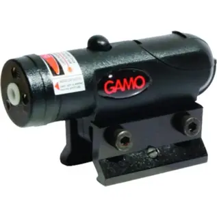 Gamo Laser 99 Sight - angled view of black cylindrical laser sight and mounting clamp