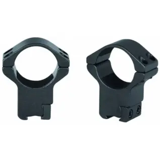 Gamo TS-300 30mm High 2 Piece Mount - two separate black scope mounting rings viewed from different angles