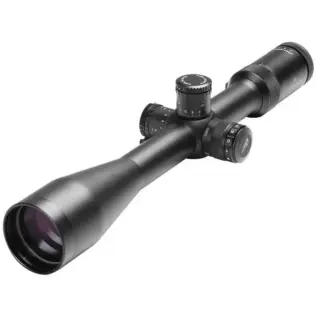 Gamo Genesys Varmit 6-24x50 SFIR Riflescope - angled view of black riflescope with adjustment turrets and side dial