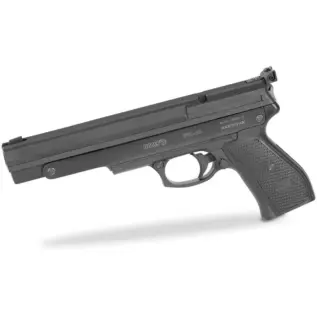 Home 35 Gamo PR-45 4.5mm Air Pistol - angled side view of long black air pistol