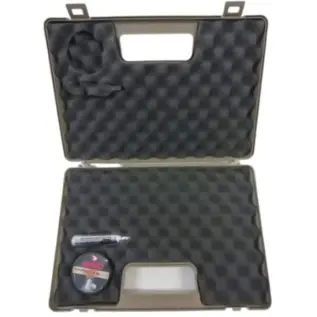 Gamo Sand Pistol Case - open sand coloured hard case with foam lining and small accessories inside