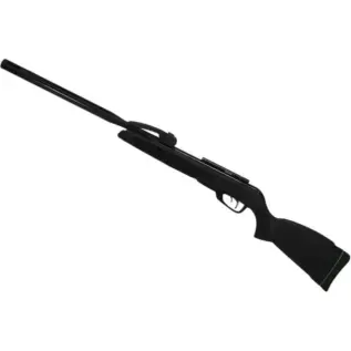Gamo Swarm Maxxim 4.5mm Air Rifle - black-stock air rifle with long barrel shown diagonally