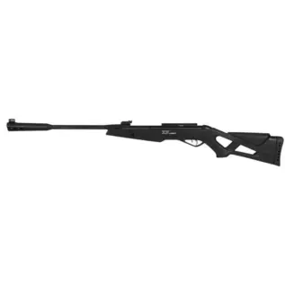 Gamo Whisper IGT 4.5mm Air Rifle - black open-stock rifle shown in side view