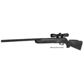 Gamo Zombie 4.5mm Air Rifle (With 4x32WR Riflescope) - black rifle with mounted scope and visible Riflescope Not Included image caption