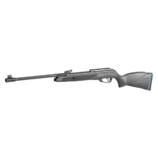 Home 10 Gamo Black Bear IGT 4.5mm Air Rifle - side profile of black air rifle with long barrel and open sights