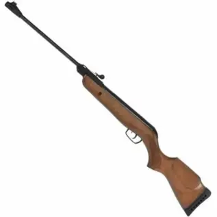 Gamo Delta Forest 4.5mm Air Rifle - wood-stock air rifle shown diagonally with barrel pointing upper left