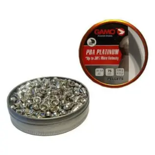 Home 68 Open Gamo PBA Platinum 5.5mm 75-count tin with labelled lid