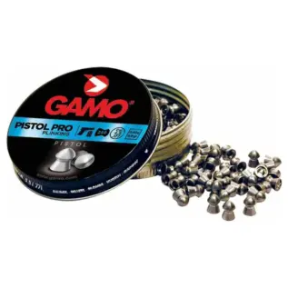 Open Gamo Pistol Pro 4.5mm 250-count tin and pellets