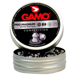Open Gamo Pro-Magnum 6.35mm 175-count tin with labelled lid