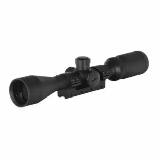 Gamo 3-9x40 RGB Center Dot Riflescope - black riflescope with mounting base and adjustment turrets