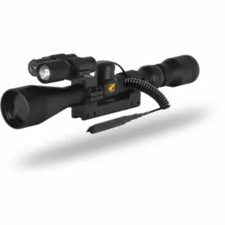Gamo 3-9×40 Vampir Riflescope (With Rings) - black telescopic sight with torch and wired pressure switch