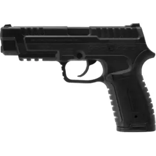 Home 42 Gamo P430 CO2 Dual Ammo Air Pistol - side view of black pistol with textured grip