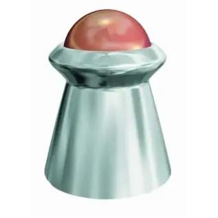 Gamo Armor PBA Pellets – 4.5mm (Pack of 125) – illustration of silver-coloured pellet with copper-coloured round tip Gamo Armor PBA Pellets - 4.5mm (Pack of 125) - illustration of silver-coloured pellet with copper-coloured round tip