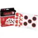 Gamo Assorted Targets (Pack of 100) - assorted paper target sheets beside red and black retail box