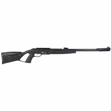 Gamo CFR Whisper IGT 4.5mm Air Rifle - black open-stock rifle with long barrel shown in side view Gamo CFR Whisper IGT 4.5mm Air Rifle - black open-stock rifle with long barrel shown in side view