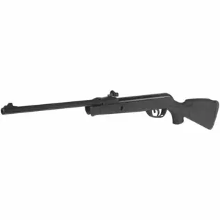 Home 17 Gamo Delta 4.5mm Air Rifle - black-stock air rifle shown in side view