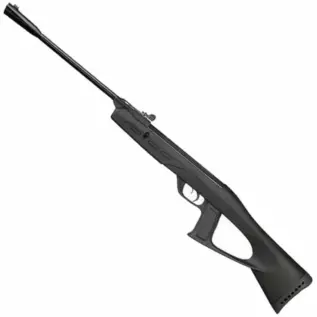 Gamo Delta Fox GT Whisper 4.5mm Air Rifle - angled view of black air rifle