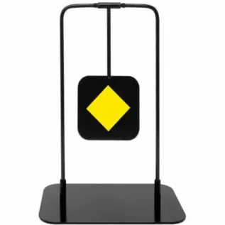Gamo Diamond Plinking Target - black hanging target with yellow diamond on metal stand