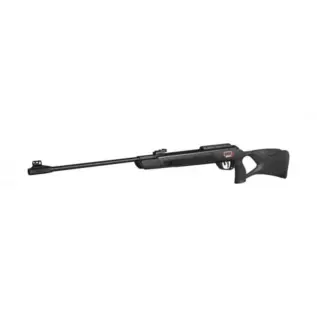 Home 5 Gamo Magnum 1250 IGT Mach 1 Air Rifle - 4.5mm - black open-stock rifle with red detail shown at an angle