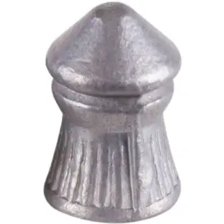 Gamo Magnum Pellets – 5.5mm (Pack of 250) – close-up of grey pointed pellet with ribbed skirt Gamo Magnum Pellets - 5.5mm (Pack of 250) - close-up of grey pointed pellet with ribbed skirt