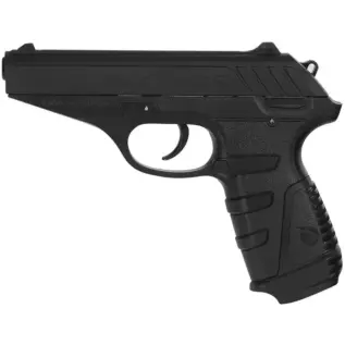 Home 40 Gamo P-25 Blowback Air Pistol - 4.5mm - side view of black air pistol with textured grip