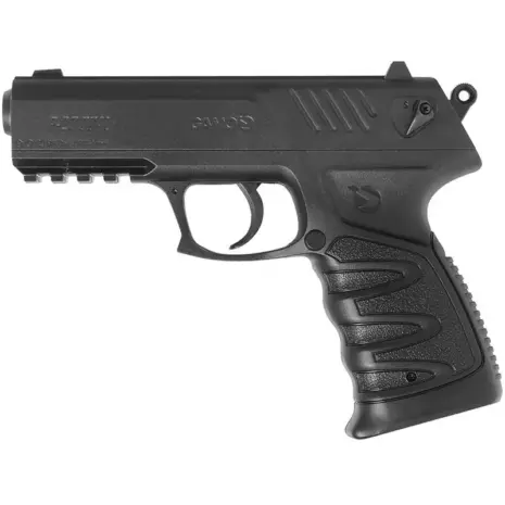 Gamo P-27 CO2 Air Pistol - 4.5mm - side view of black air pistol with textured grip Gamo P-27 CO2 Air Pistol - 4.5mm - side view of black air pistol with textured grip