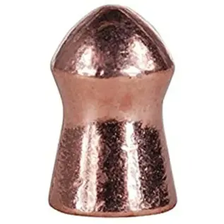 Gamo PBA Bullet Pellets – 4.5mm (Pack of 125) – close-up of copper-coloured pointed pellet Gamo PBA Bullet Pellets - 4.5mm (Pack of 125) - close-up of copper-coloured pointed pellet