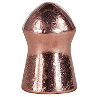 Gamo PBA Bullet Pellets – 5.5mm (Pack of 75) – close-up of copper-coloured pointed pellet Gamo PBA Bullet Pellets - 5.5mm (Pack of 75) - close-up of copper-coloured pointed pellet