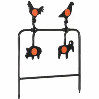 Gamo Plinking Target - four orange-centred animal silhouette targets on black frame