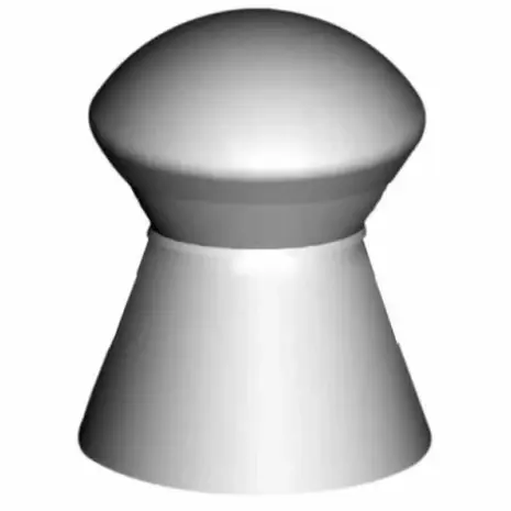 Gamo Pro-Hunter Pellets - 4.5mm - close-up of silver dome-headed pellet with smooth skirt Gamo Pro-Hunter Pellets - 4.5mm - close-up of silver dome-headed pellet with smooth skirt