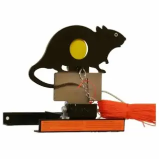 Gamo Rat Target - black rat-shaped field target with yellow centre and orange cord