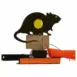 Gamo Rat Target - black rat-shaped field target with yellow centre and orange cord