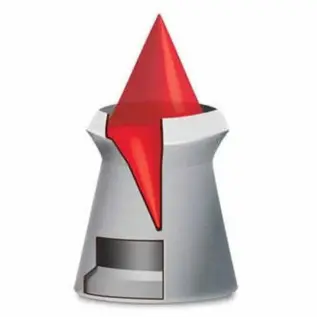 Gamo Redfire Pellets – 4.5mm (Pack of 125) – cutaway illustration of grey pellet with red pointed insert Gamo Redfire Pellets - 4.5mm (Pack of 125) - cutaway illustration of grey pellet with red pointed insert