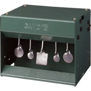 Gamo Rocker Magnetic Pellet Trap - green metal pellet trap with five hanging metal targets