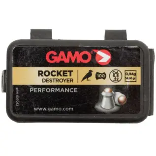 Gamo Rocket Pellets - 5.5mm (Pack of 100) - black rectangular Rocket pellet box with gold label