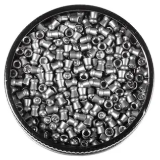 Home 58 Gamo Tomahawk Pellets - 4.5mm (Pack of 750) - top view of open tin filled with grey pellets